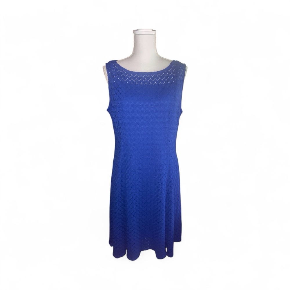 🌸 Elegant Cobalt Blue Lace Dress – RN Studio by RonniNicole, Size 12